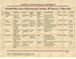 ALVCOM- Active Learning Video Lecture Communication- Schedule for 28th February- 1st March 2015