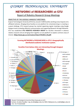 REPORTS: Google Hangout Meetings of Faculty Members and researchers on Robotics; If interested in the field, you can join the network of researchers