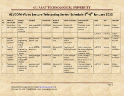 ALVCOM- Active Learning Video Lecture Communication- Schedule for 5th-6th January 2013