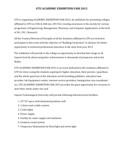 GTU ACADEMIC EXHIBITION FAIR 2013