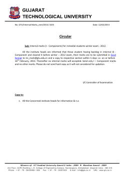 Internal marks (I - Components) for remedial students winter exam - 2012.