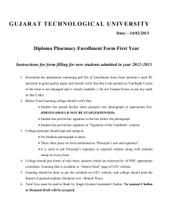 Instructions for Diploma Pharmacy form filling for new students admitted in year 2012-2013