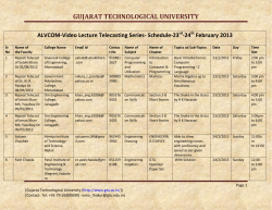 ALVCOM- Active Learning Video Lecture Communication- Schedule for 23rd-24th February 2013