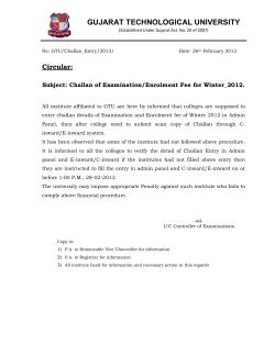 Challan detail entry of Examination/Enrolment Fee for Winter_2012.