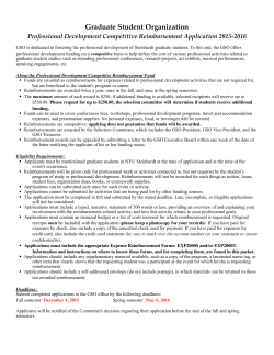 GSO Competitive Professional Development Reimbursement Application