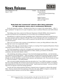 Study finds that commercial asbestos offers likely explanation for high respiratory cancer rates in northeastern Minnesota