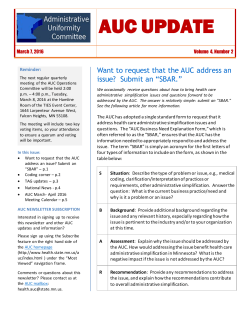 March 7, 2016 AUC Newsletter (PDF)