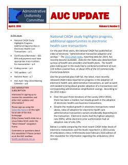 April 8, 2016 AUC Newsletter (PDF)