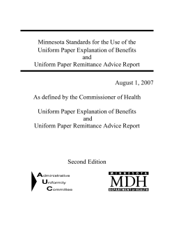 MN Standards for the Use of the Uniform 2007 Paper (PDF)