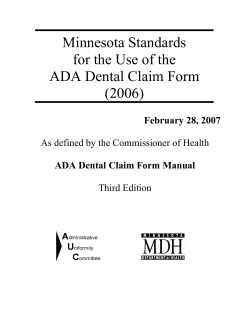 MN Standards for the Use of the ADA 20006 Dental Claim Form (PDF)