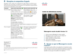 Guide de D&Atilde;&copy;marrage Rapide Messagerie vocale visuelle Version 7.0