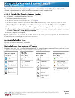 Cisco Unified Attendant Console Standard Guida di riferimento rapido Versione 10.5.1 SR1 (Italiano)