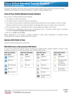 Cisco Unified Attendant Console Standard Guida di riferimento rapido Versione 10.5.1 (Italiano)
