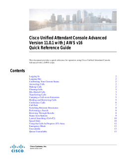 Cisco Unified Attendant Console Advanced Accessibility Quick Reference Version 11.0.1