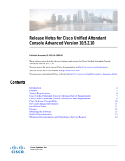 Cisco Unified Attendant Console Advanced Release Notes Version 10.5.2