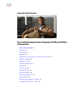 Cisco Unified Communications Integration dla Microsoft Office Communicator Release 8.0