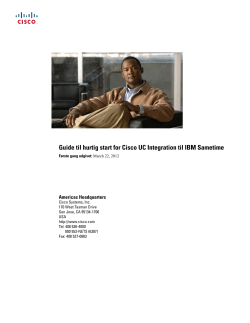 Guide til hurtig start for Cisco UC Integration til IBM Sametime