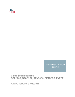 Cisco Small Business Analog Telephone Adapters Administration Guide