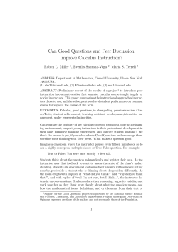 Can good questions and peer discussion improve calculus instruction?