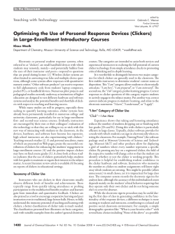 Optimizing the use of personal response devices (clickers) in large-enrollment introductory courses