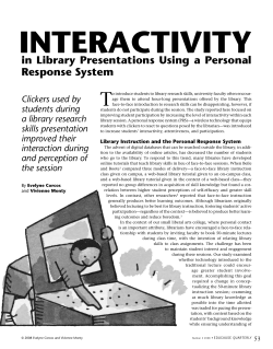 Interactivity in Library Presentations Using a Personal Response System