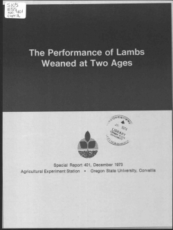 The Performance of Lambs Weaned at Two Ages.
