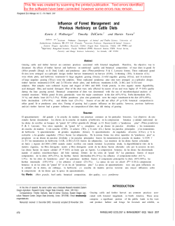 Influence of forest management and previous herbivory on cattle diets.