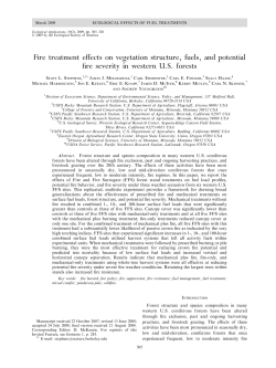 Fire and fire surrogate treatments effects on vegetation structure, fuels, and potential fire behavior and severity from six western United States coniferous forests.