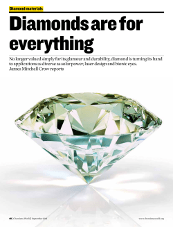 Diamond Materials: Diamonds Are For Everything