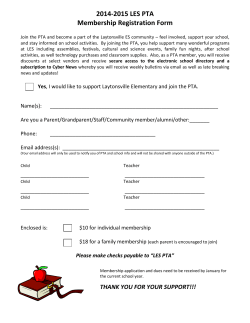 2014-15 PTA Membership Form
