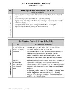 Parent Newsletter: Math Quarter 3, Part 1