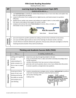 Parent Newsletter: Reading Quarter 2, Part 2