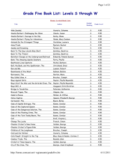 Book recommendations Grade 5