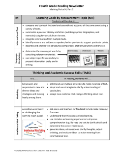 Parent Newsletter: Reading Quarter 4, Part 2