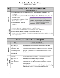 Parent Newsletter: Reading Quarter 4, Part 1
