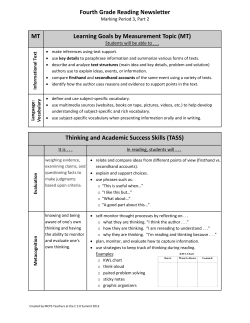 Parent Newsletter: Reading Quarter 3, Part 2