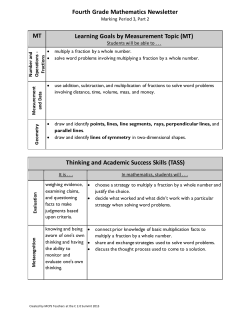 Parent Newsletter: Math Quarter 3, part 2