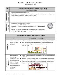 Parent Newsletter: Math Quarter 4, Part 1