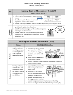 Parent Newsletter: Reading Quarter 2, Part 1