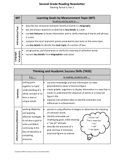 Parent Newsletter: Reading Quarter 4, Part 2