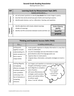 Parent Newsletter: Reading Quarter 4, Part 1