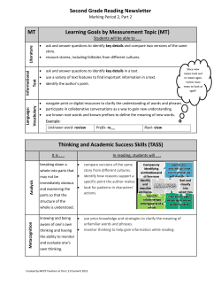 Parent Newsletter: Reading Quarter 2, Part 2