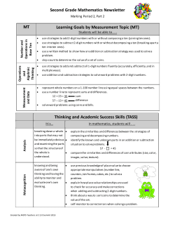 Parent Newsletter: Math Quarter 2, Part 2