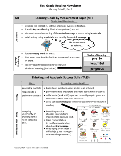 Parent Newsletter: Reading, Quarter 2, Part 2
