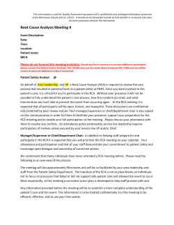 RCA Meeting Invite Template