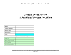 Allina Critical Event Review template