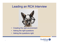 Leading an RCA Interview
