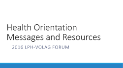 Health Orientation: Messages and Resources (PDF)