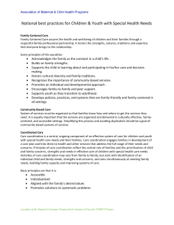 National Best Practices for Children Youth with Special Health Needs (PDF)