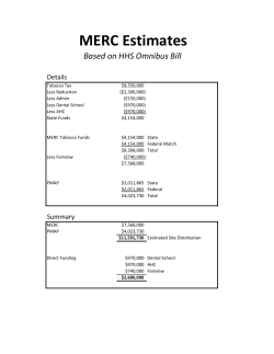 HHS Omnibus Bill Funding Estimates